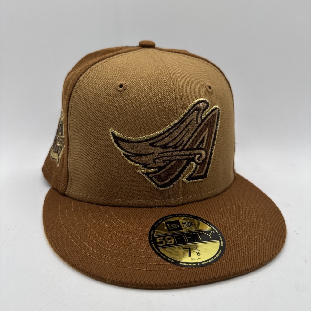 Los Angeles Angels New Era 40th Anniversary Gold 59FIFTY Fitted Hat Size 7 3/8
